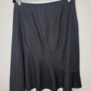 Nicole Farhi Skirt Womens US 12 Midi Wool Cashmere Gray Skirt Made Italy D1